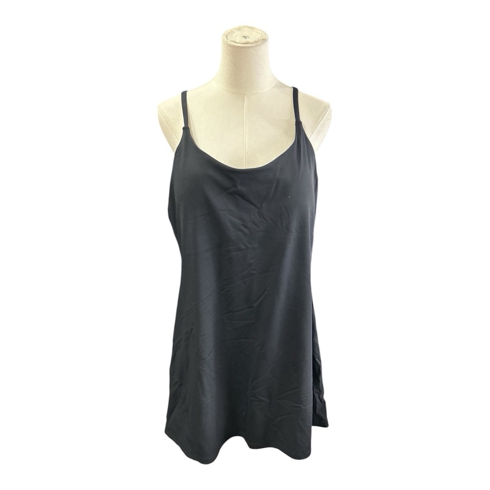 Nicole Miller Sport Womens Black Athletic Dress 2X Built-in Shorts Media Pocket